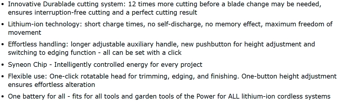 גוזם דשא מקצועי נטען בוש BOSCH UNIVERSALGRASSCUT 18-260 TEXT